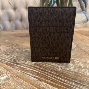 Michael Kors Signature Brown Passport and Card Holder